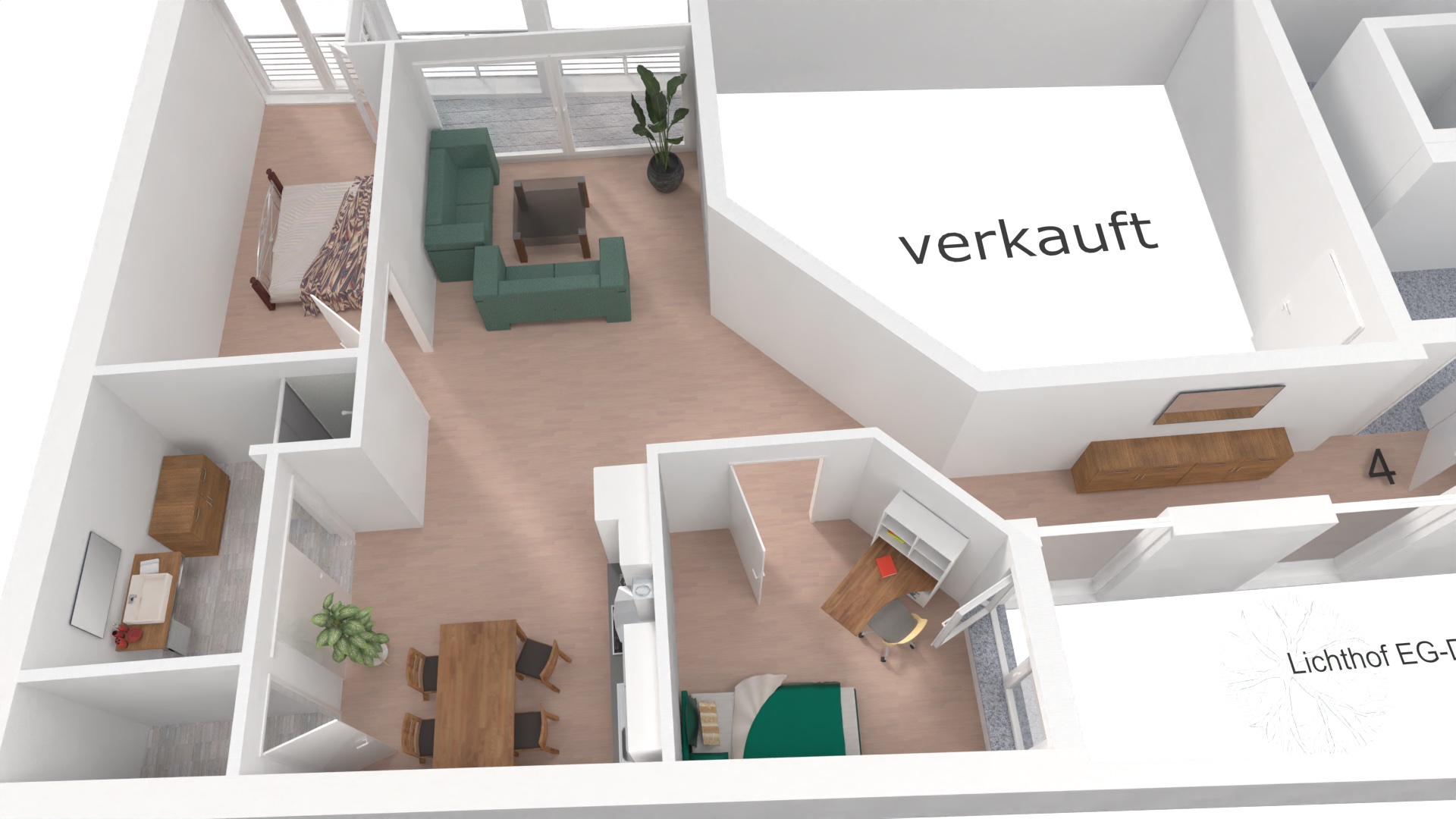 Wohnungplan Nr. 4 in 3D Neubau in Lörrach
