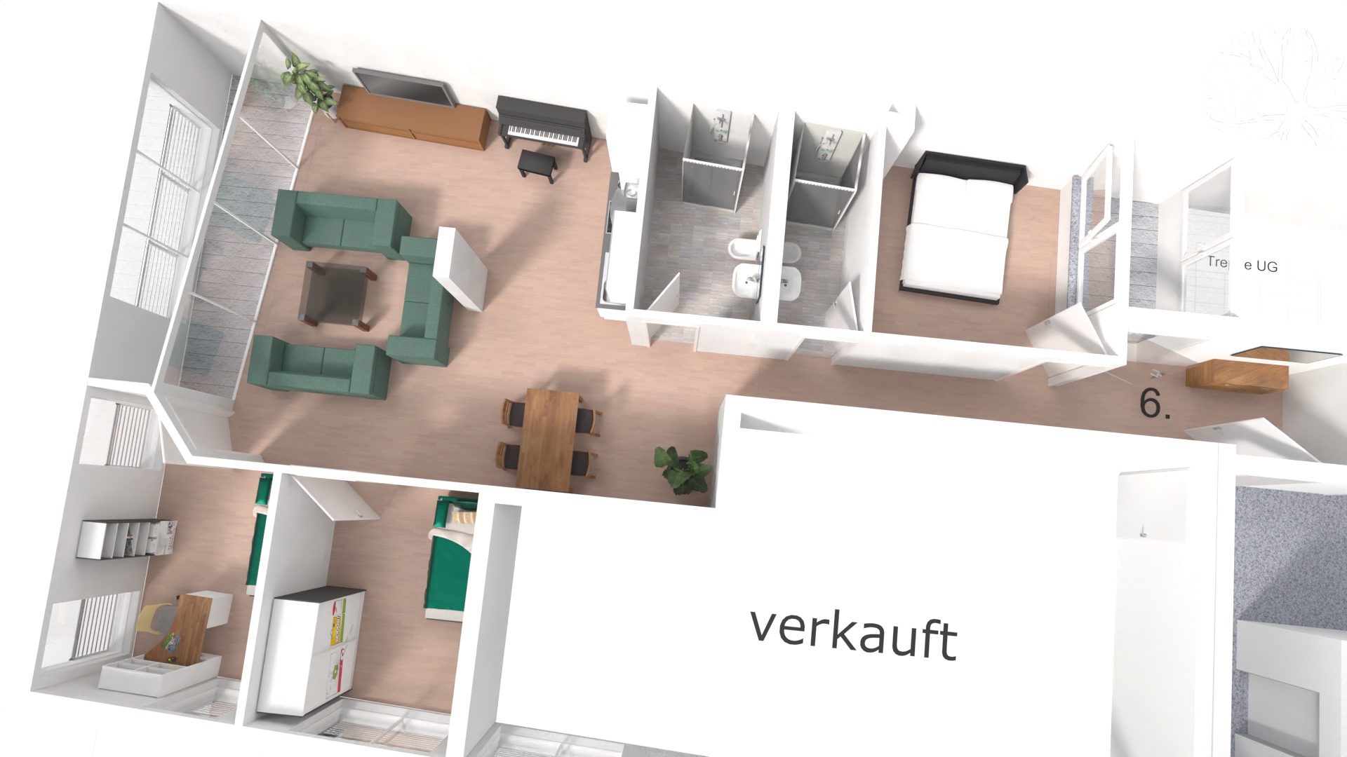 Wohnungplan Nr. 6 in 3D Neubau in Lörrach