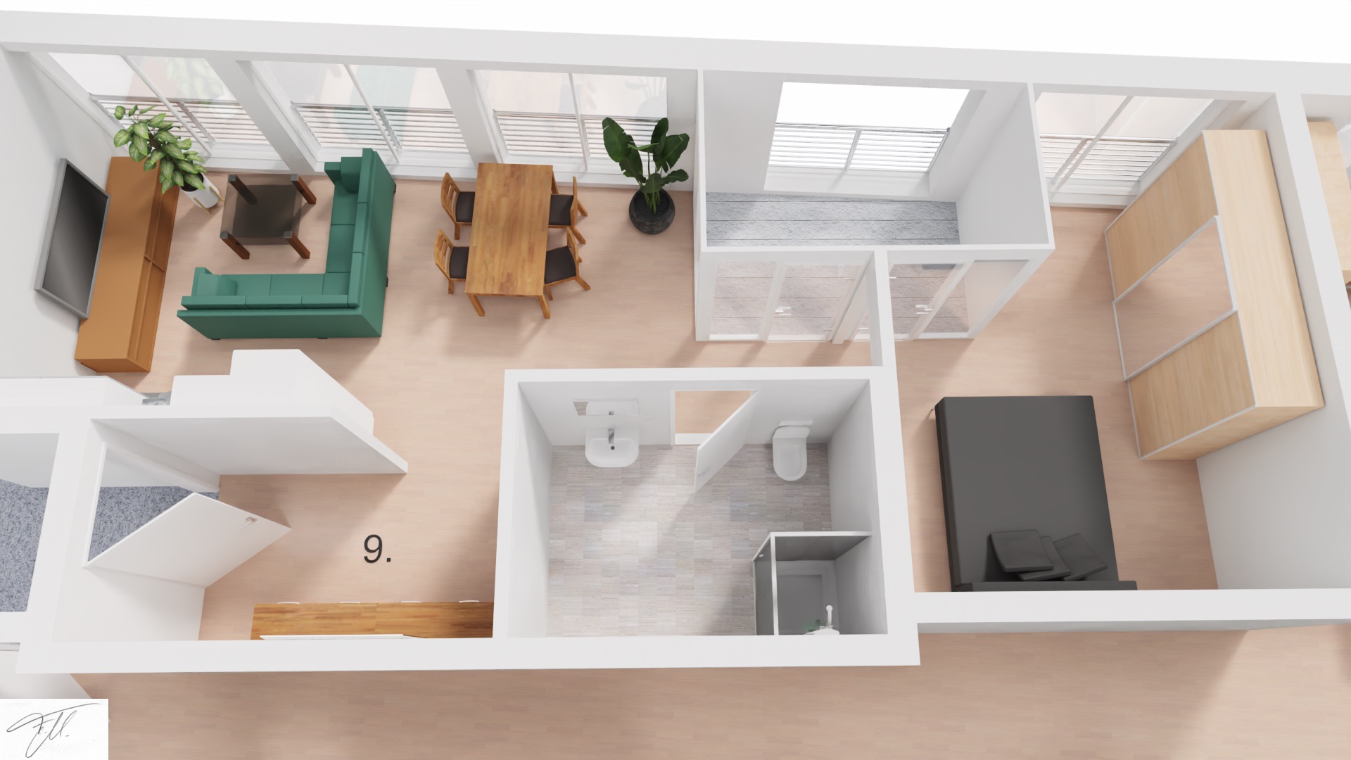 Wohnungplan Nr. 9 in 3D Neubau in Lörrach